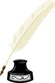 Inkwell and quill